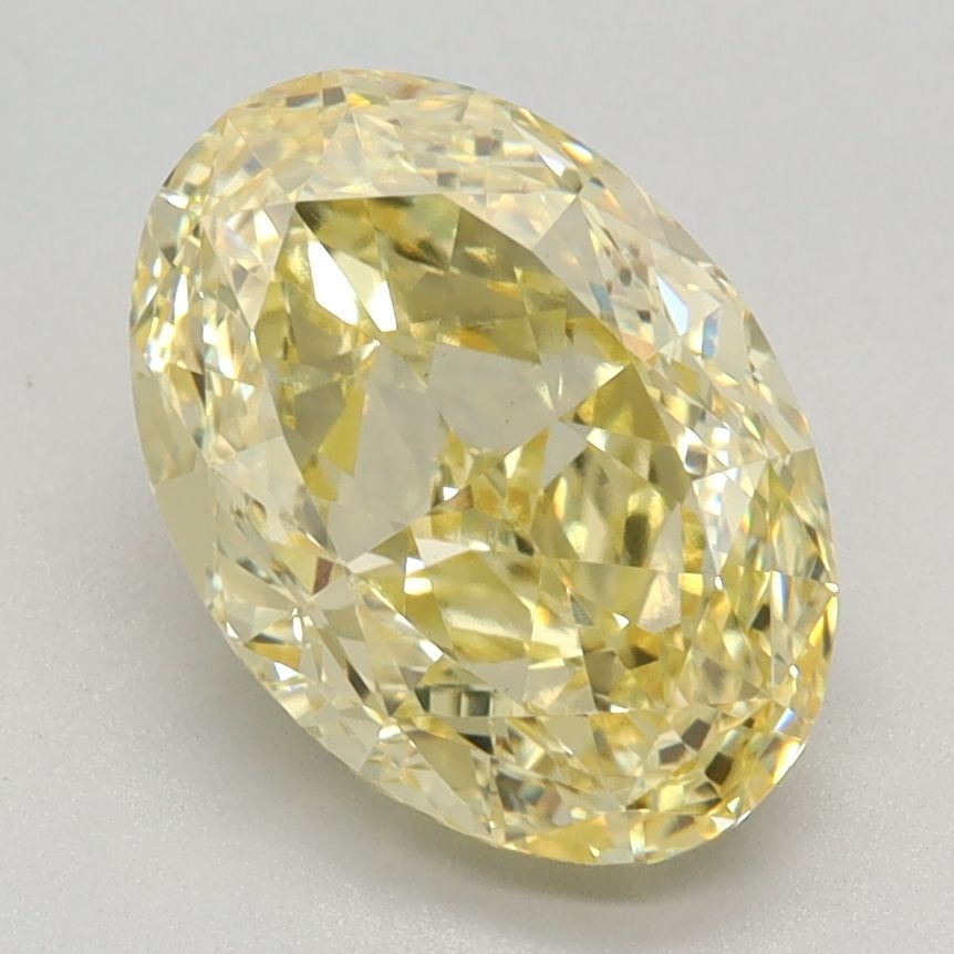 Lab-Grown Oval Diamond - 2.55 Carats, Fancy Intense Yellow Color, VVS2 Clarity - Certified by IGI - Report Number: LG638449038