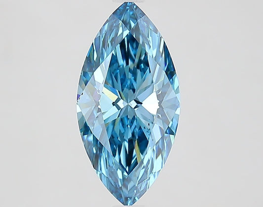 Lab-Grown Marquise Diamond - 2.02 Carats, Fancy Vivid Blue Color, VVS2 Clarity - Certified by IGI - Report Number: LG686501650