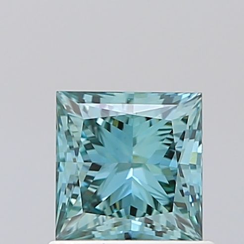 Lab-Grown Round Diamond - 0.36 Carats, Fancy Vivid Blue Color, VS2 Clarity - Certified by IGI - Report Number: LG655442099