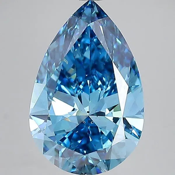 7.02ct Pear Lab Grown Diamond (Colour Fancy Vivid Blue, Clarity SI1, IGI Certified)