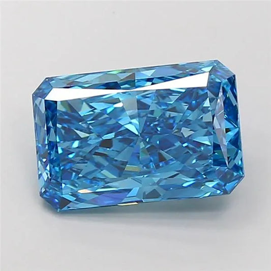 7.04ct Radiant Lab Grown Diamond (Colour Fancy Vivid Blue, Clarity VVS2, IGI Certified)