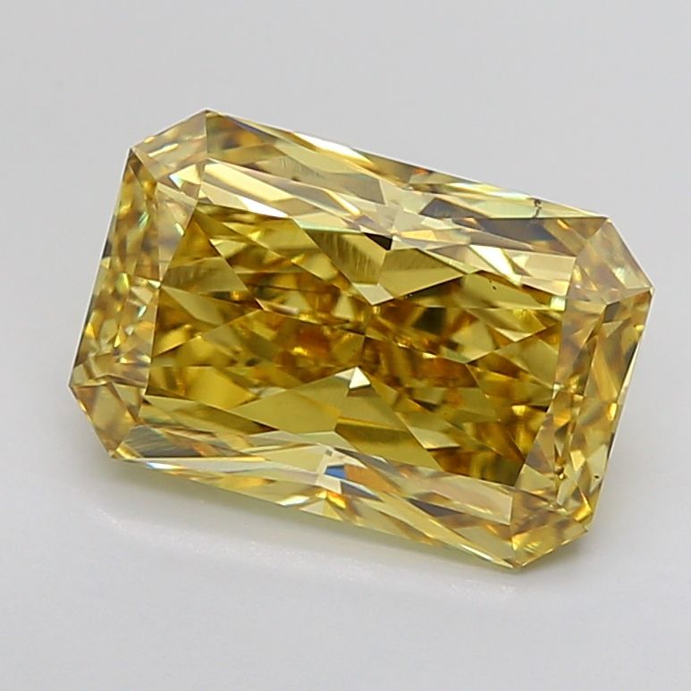 Lab-Grown Radiant Diamond - 6.04 Carats, Fancy Vivid Yellow Color, VS2 Clarity - Certified by IGI - Report Number: LG651454160