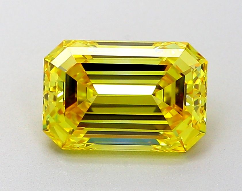 Lab-Grown Emerald Diamond - 2.06 Carats, Fancy Vivid Yellow Color, VVS2 Clarity - Certified by IGI - Report Number: LG651436020