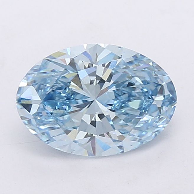 Lab-Grown Oval Diamond - 2.07 Carats, Fancy Vivid Blue Color, VS1 Clarity - Certified by IGI - Report Number: LG660483998