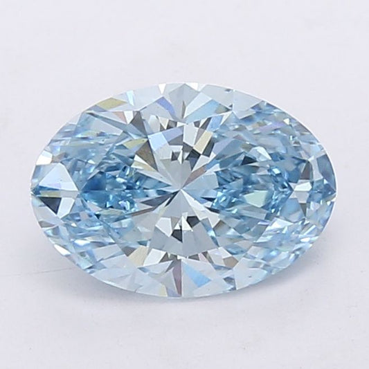 Lab-Grown Oval Diamond - 2.07 Carats, Fancy Vivid Blue Color, VS1 Clarity - Certified by IGI - Report Number: LG660483998