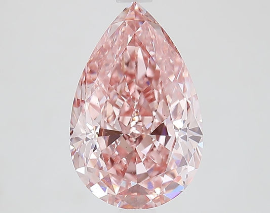 Lab-Grown Pear Diamond - 3.55 Carats, Fancy Vivid Pink Color, VS1 Clarity - Certified by IGI - Report Number: LG662445415