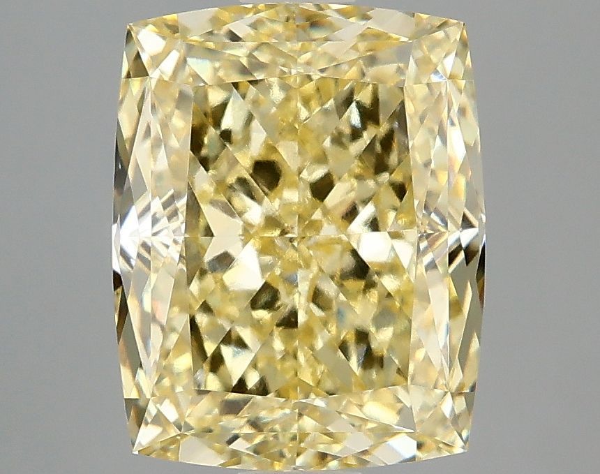 Lab-Grown Cushion Diamond - 4.08 Carats, Fancy Vivid Yellow Color, VVS2 Clarity - Certified by IGI - Report Number: LG680520025