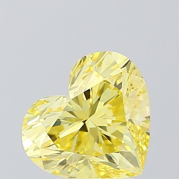 Lab-Grown Heart Diamond - 2.01 Carats, Fancy Vivid Yellow Color, VVS2 Clarity - Certified by IGI - Report Number: LG608365169
