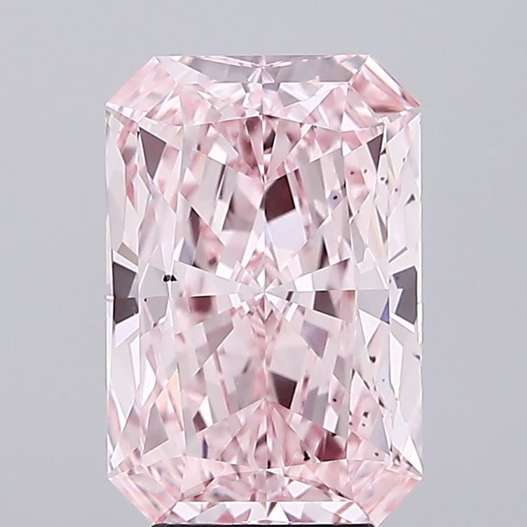 Lab-Grown Radiant Diamond - 5.02 Carats, Fancy Vivid Pink Color, VS2 Clarity - Certified by IGI - Report Number: LG644495786