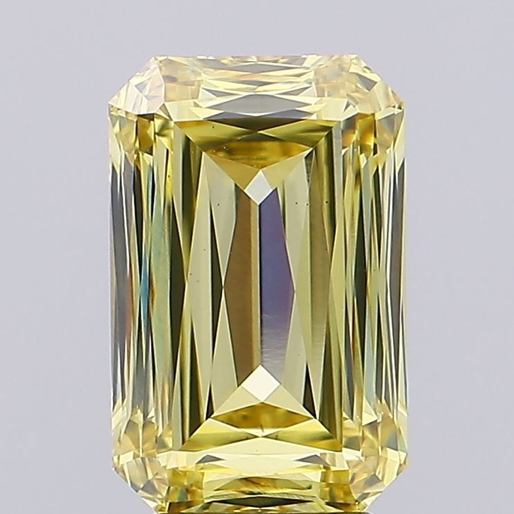 Lab-Grown Radiant Diamond - 4.62 Carats, Fancy Intense Yellow Color, VS1 Clarity - Certified by IGI - Report Number: LG662422385