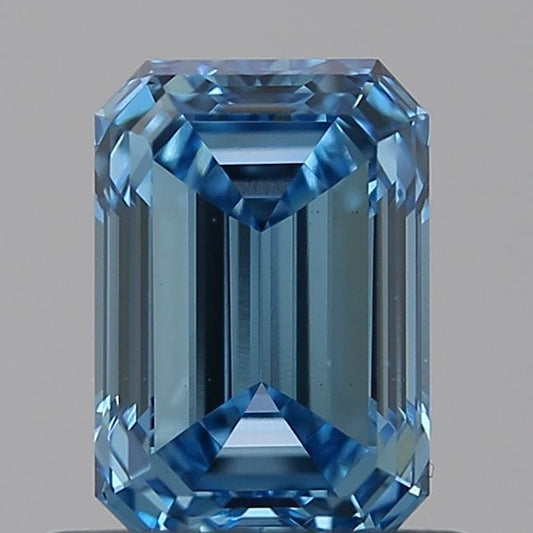 Lab-Grown Emerald Diamond - 0.76 Carats, Fancy Vivid Blue Color, VS1 Clarity - Certified by IGI - Report Number: LG584355853