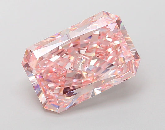 Lab-Grown Radiant Diamond - 7.01 Carats, Fancy Intense Pink Color, VS1 Clarity - Certified by IGI - Report Number: LG662474230