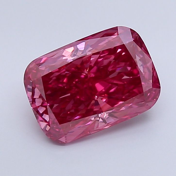 Lab-Grown Cushion Diamond - 4.56 Carats, Fancy Vivid Purplish Pink Color, VS2 Clarity - Certified by IGI - Report Number: LG647454522