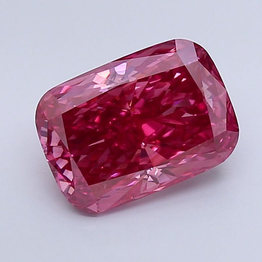 Lab-Grown Cushion Diamond - 4.56 Carats, Fancy Vivid Purplish Pink Color, VS2 Clarity - Certified by IGI - Report Number: LG647454522