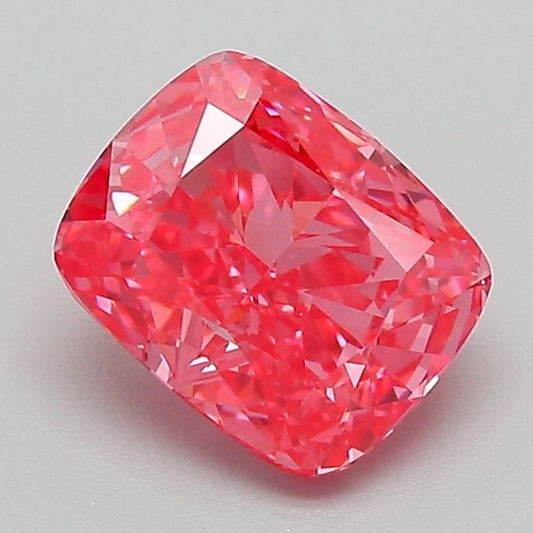 Lab-Grown Cushion Diamond - 1.5 Carats, Fancy Vivid Pink Color, VVS2 Clarity - Certified by IGI - Report Number: LG662417091