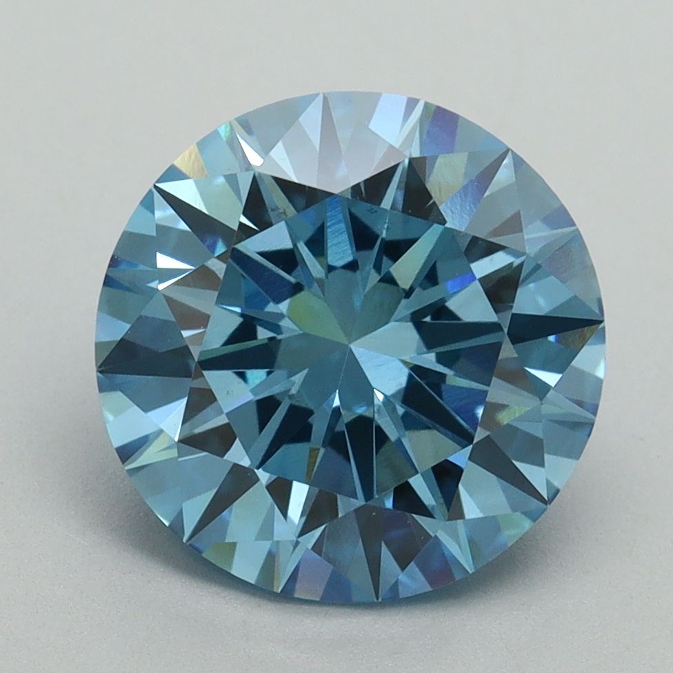 Lab-Grown Round Diamond - 3.5 Carats, Fancy Vivid Blue Color, VS1 Clarity - Certified by IGI - Report Number: LG644430770