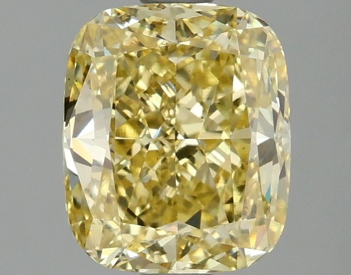 Lab-Grown Cushion Diamond - 2.08 Carats, Fancy Intense Yellow Color, VS1 Clarity - Certified by IGI - Report Number: LG680519931