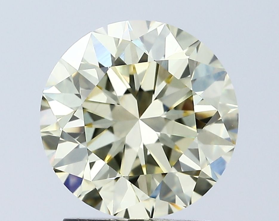 Lab-Grown Round Diamond - 2.02 Carats, Fancy Yellow Color, VVS2 Clarity - Certified by IGI - Report Number: LG671433139