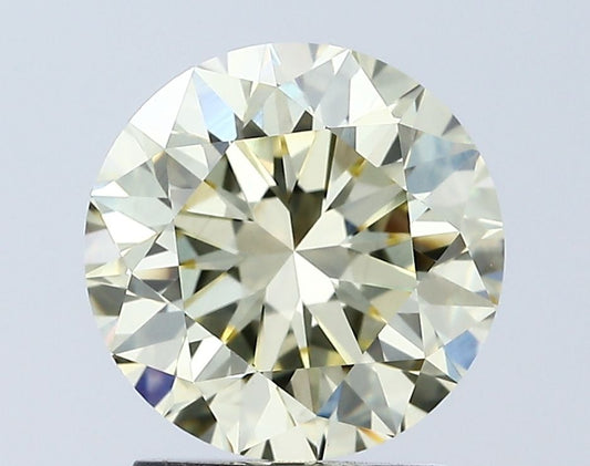 Lab-Grown Round Diamond - 2.02 Carats, Fancy Yellow Color, VVS2 Clarity - Certified by IGI - Report Number: LG671433139