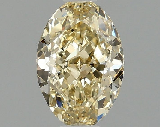 Lab-Grown Oval Diamond - 1.01 Carats, Fancy Yellow Color, VVS2 Clarity - Certified by IGI - Report Number: LG675550945