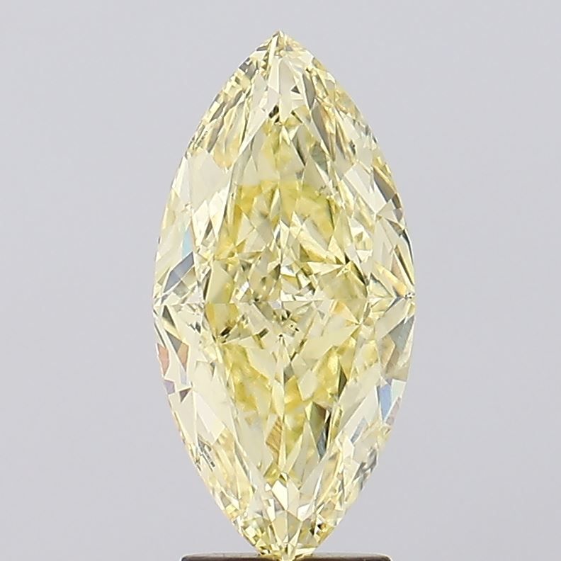 Lab-Grown Marquise Diamond - 3.59 Carats, Fancy Intense Yellow Color, VS2 Clarity - Certified by IGI - Report Number: LG628436313