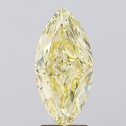 Lab-Grown Marquise Diamond - 3.59 Carats, Fancy Intense Yellow Color, VS2 Clarity - Certified by IGI - Report Number: LG628436313