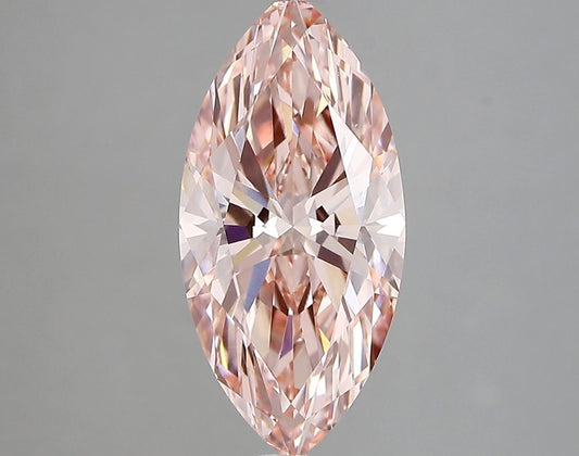Lab-Grown Marquise Diamond - 2.74 Carats, Fancy Vivid Pink Color, VS1 Clarity - Certified by IGI - Report Number: LG683527626