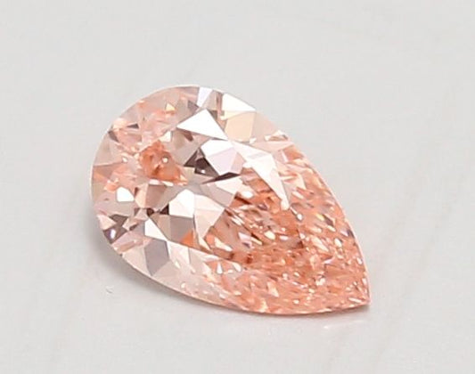 Lab-Grown Pear Diamond - 0.58 Carats, Fancy Vivid Pink Color, VVS2 Clarity - Certified by IGI - Report Number: LG685545192