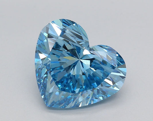 Lab-Grown Heart Diamond - 5.01 Carats, Fancy Vivid Blue Color, VS1 Clarity - Certified by IGI - Report Number: LG681593697