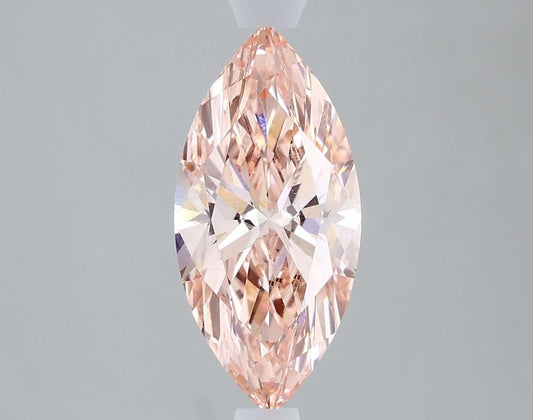 Lab-Grown Marquise Diamond - 1.64 Carats, Fancy Intense Pink Color, VS2 Clarity - Certified by IGI - Report Number: LG617414327