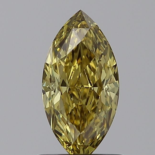 Lab-Grown Marquise Diamond - 0.93 Carats, Fancy Intense Yellow Color, VVS2 Clarity - Certified by IGI - Report Number: LG598326430