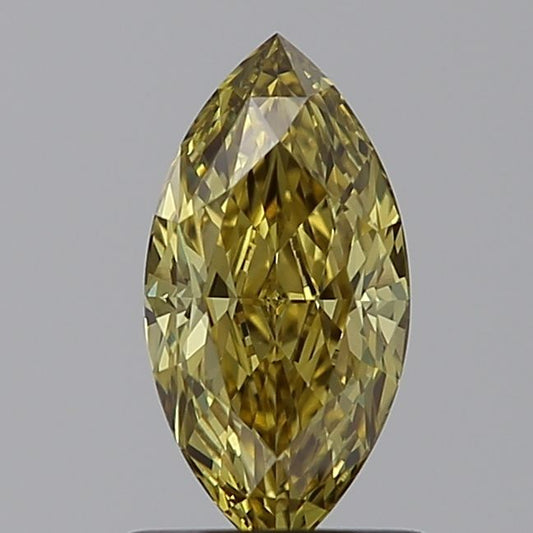 Lab-Grown Marquise Diamond - 0.93 Carats, Fancy Intense Yellow Color, VVS2 Clarity - Certified by IGI - Report Number: LG598326430