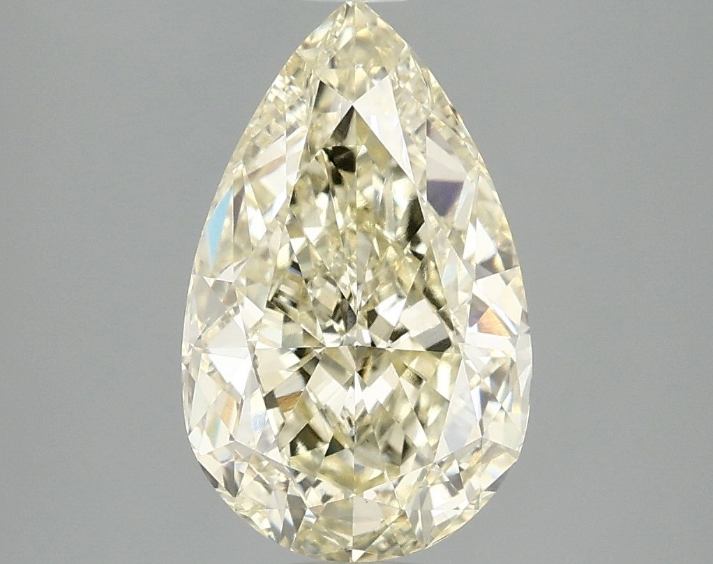 Lab-Grown Pear Diamond - 3.03 Carats, Fancy Yellow Color, VVS2 Clarity - Certified by IGI - Report Number: LG692509800