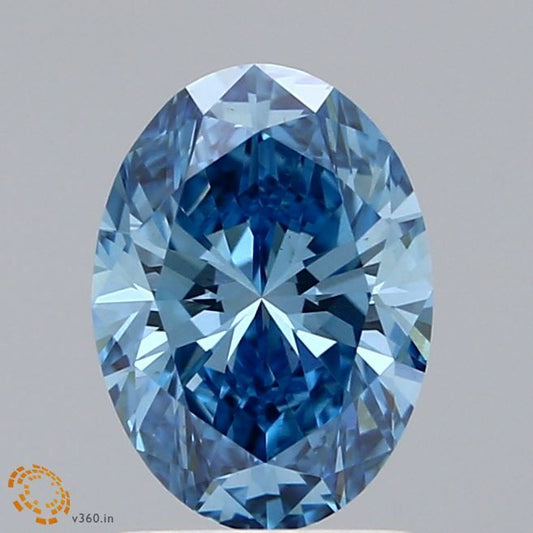 Lab-Grown Oval Diamond - 1.5 Carats, Fancy Vivid Blue Color, VS1 Clarity - Certified by IGI - Report Number: LG613359499