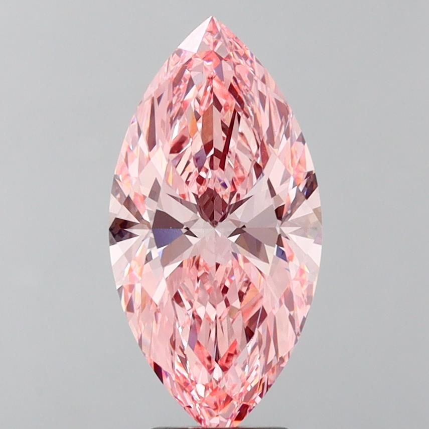 Lab-Grown Marquise Diamond - 4.66 Carats, Fancy Vivid Pink Color, VS1 Clarity - Certified by IGI - Report Number: LG626437726