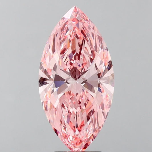 Lab-Grown Marquise Diamond - 4.66 Carats, Fancy Vivid Pink Color, VS1 Clarity - Certified by IGI - Report Number: LG626437726