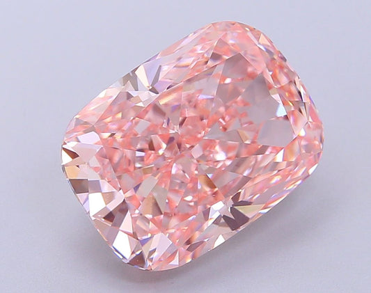 Lab-Grown Cushion Diamond - 8.04 Carats, Fancy Vivid Pink Color, VVS2 Clarity - Certified by IGI - Report Number: LG646475669