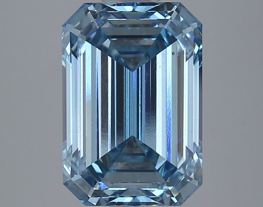 Lab-Grown Emerald Diamond - 3.96 Carats, Fancy Intense Blue Color, VS2 Clarity - Certified by IGI - Report Number: LG625443070