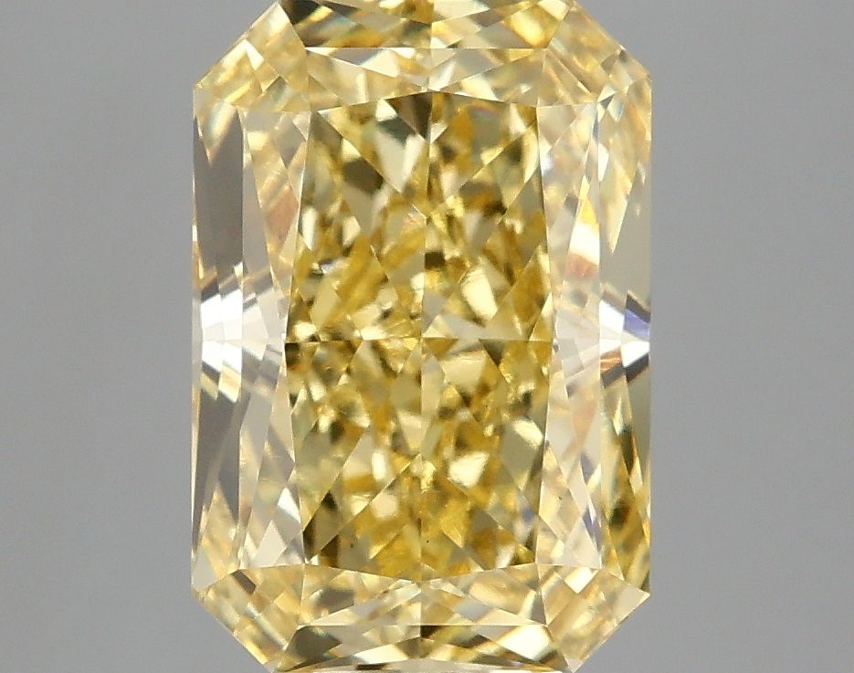 Lab-Grown Radiant Diamond - 3.96 Carats, Fancy Vivid Yellow Color, VS1 Clarity - Certified by IGI - Report Number: LG662416049