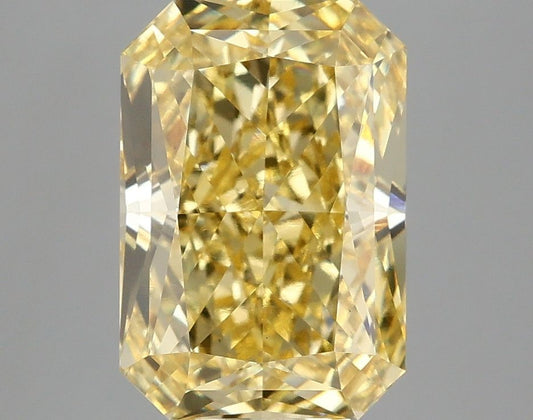 Lab-Grown Radiant Diamond - 3.96 Carats, Fancy Vivid Yellow Color, VS1 Clarity - Certified by IGI - Report Number: LG662416049
