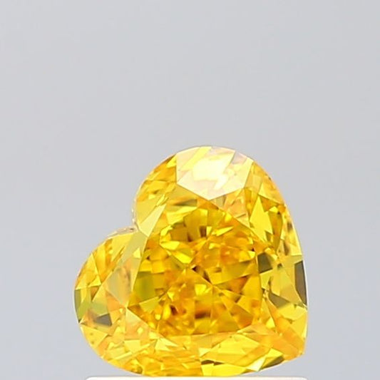 Lab-Grown Heart Diamond - 1.06 Carats, Fancy Vivid Yellow Color, VS1 Clarity - Certified by IGI - Report Number: 632472001
