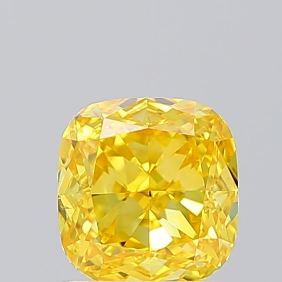 Lab-Grown Cushion Diamond - 1.0 Carats, Fancy Vivid Yellow Color, VS1 Clarity - Certified by IGI - Report Number: LG671443235