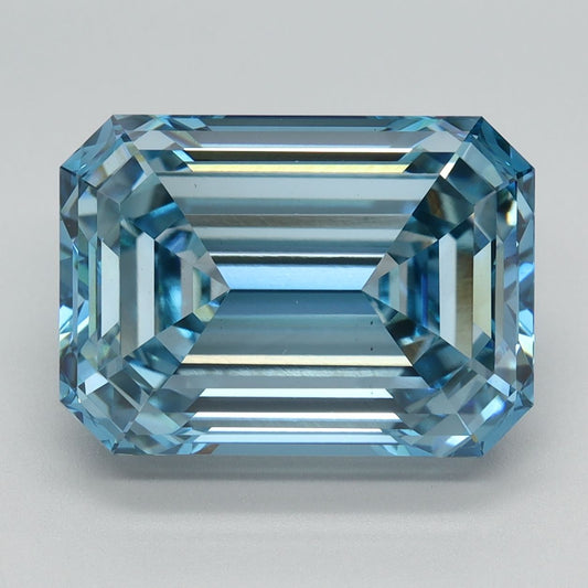 Lab-Grown Emerald Diamond - 6.2 Carats, Fancy Vivid Blue Color, VS1 Clarity - Certified by IGI - Report Number: LG574359280