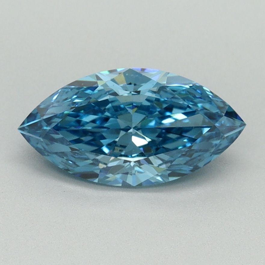 Lab-Grown Marquise Diamond - 1.0 Carats, Fancy Vivid Blue Color, VVS2 Clarity - Certified by IGI - Report Number: LG656415049