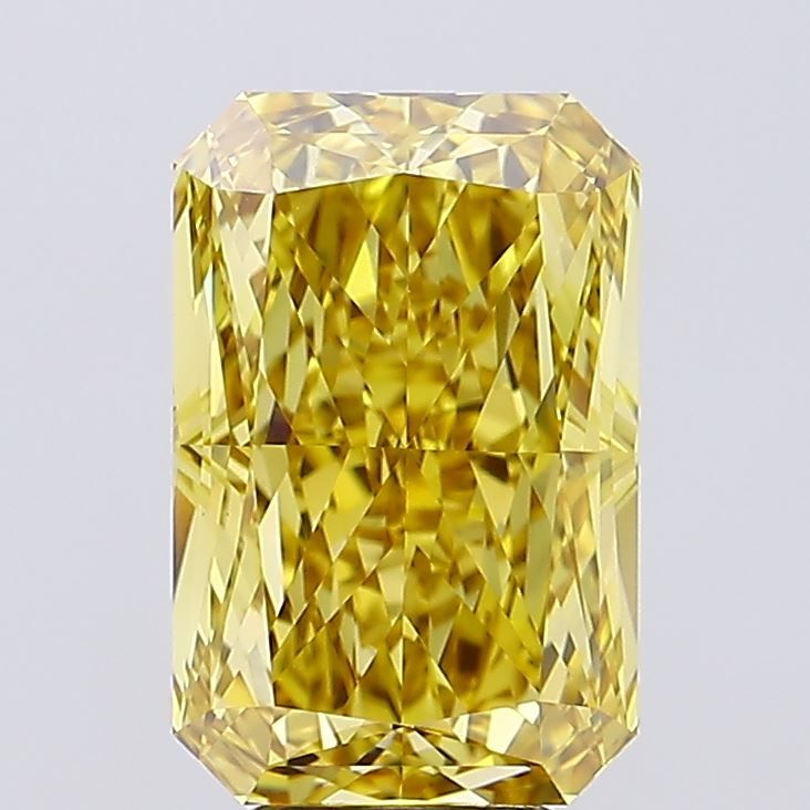 Lab-Grown Radiant Diamond - 7.05 Carats, Fancy Vivid Brownish Yellow Color, VVS2 Clarity - Certified by IGI - Report Number: LG656413707