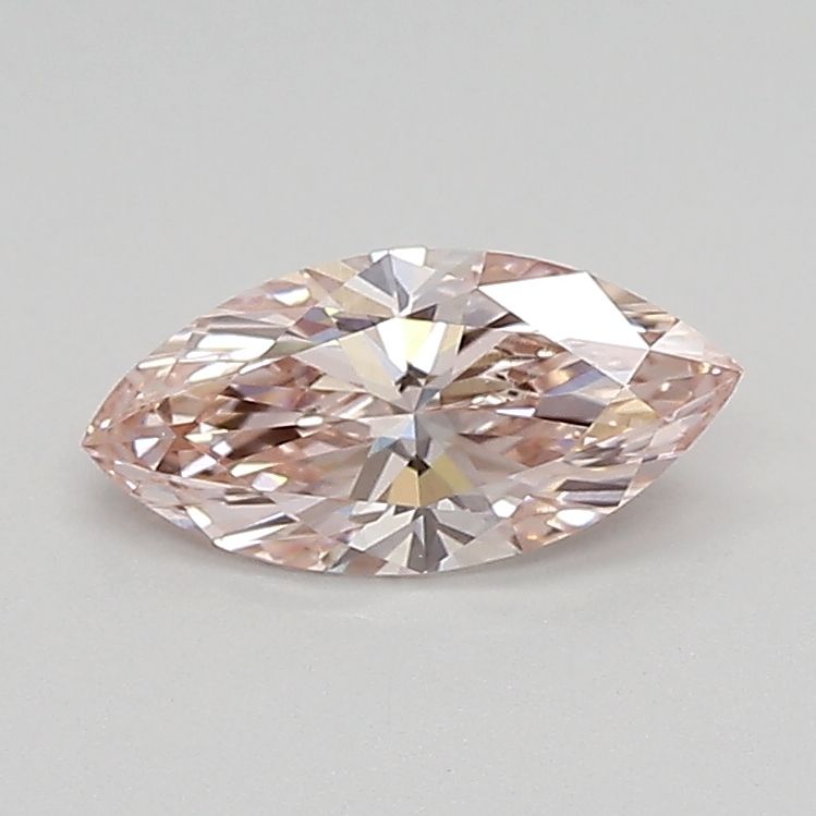 Lab-Grown Marquise Diamond - 0.56 Carats, Fancy Pink Color, VVS2 Clarity - Certified by IGI - Report Number: LG683527382