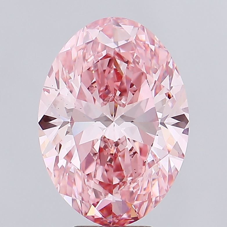Lab-Grown Oval Diamond - 7.14 Carats, Fancy Vivid Pink Color, VS1 Clarity - Certified by IGI - Report Number: LG617447866