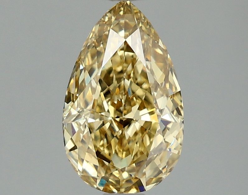 Lab-Grown Pear Diamond - 1.48 Carats, Fancy Intense Yellow Color, VVS2 Clarity - Certified by IGI - Report Number: LG660418199