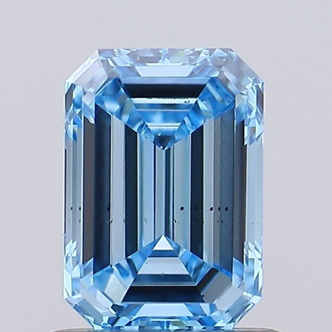 Lab-Grown Emerald Diamond - 1.0 Carats, Fancy Vivid Blue Color, VS2 Clarity - Certified by IGI - Report Number: LG656484850