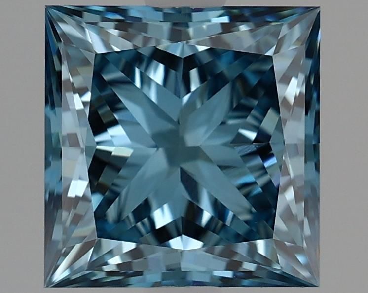 Lab-Grown Princess Diamond - 2.09 Carats, Fancy Vivid Blue Color, VS1 Clarity - Certified by IGI - Report Number: LG557221182